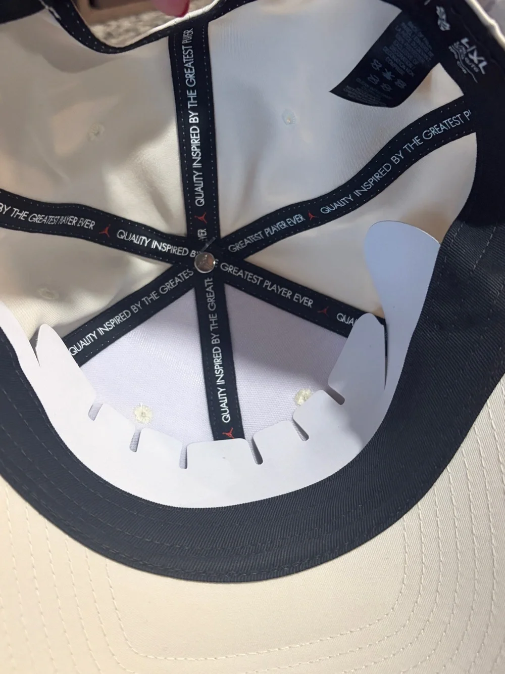Jordan White Hat with Black Embroidered Logo